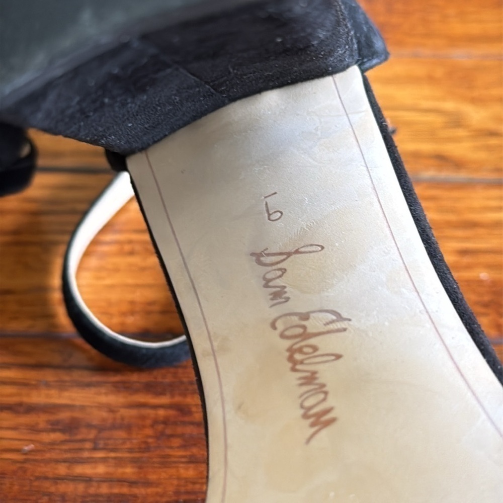 SAM EDELMAN - Black Suede Yaro Block Heel Sandal, size 9 - Picture 7 of 7